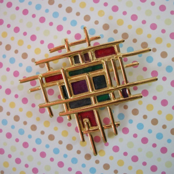 Vintage Lady Remington Post Modern Enamel Brooch - Picture 2 of 3